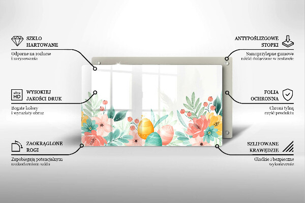 Chopping board glass Easter eggs