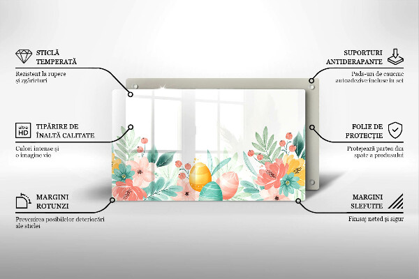 Chopping board glass Easter eggs