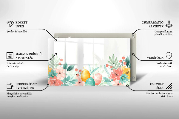 Chopping board glass Easter eggs