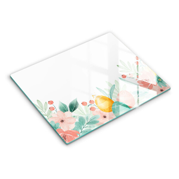 Chopping board glass Easter eggs