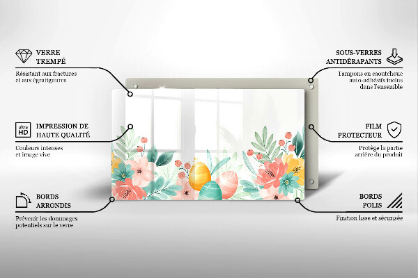 Chopping board glass Easter eggs