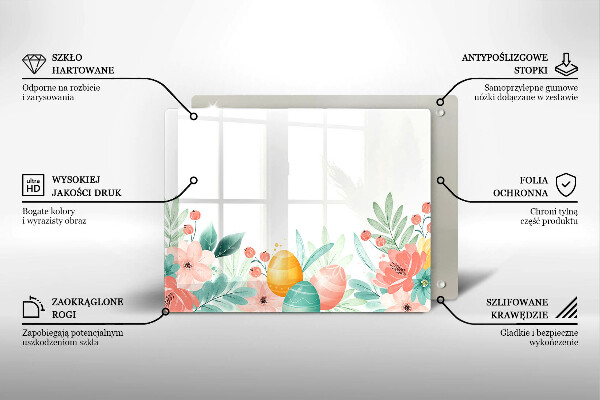 Chopping board glass Easter eggs