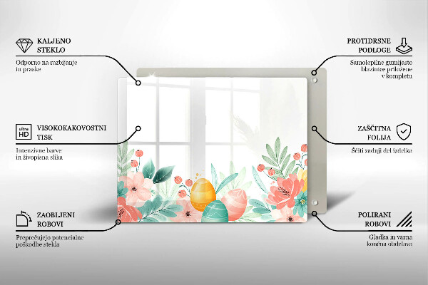 Chopping board glass Easter eggs