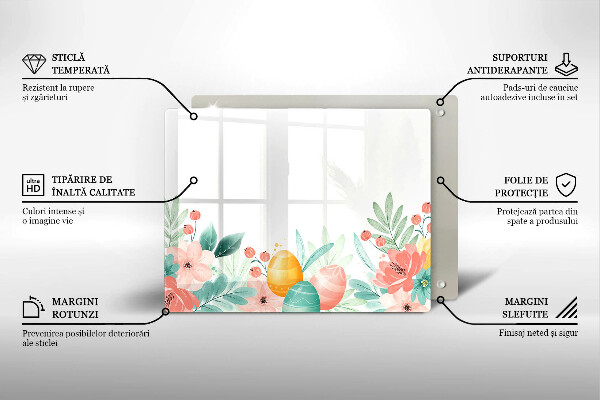 Chopping board glass Easter eggs