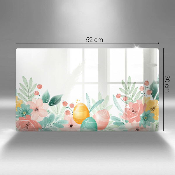 Chopping board glass Easter eggs