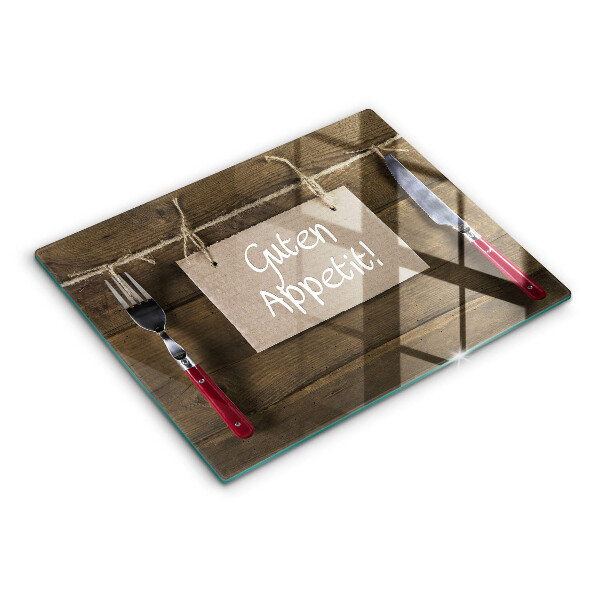 Chopping board glass GUTEN APETIT inscription boards