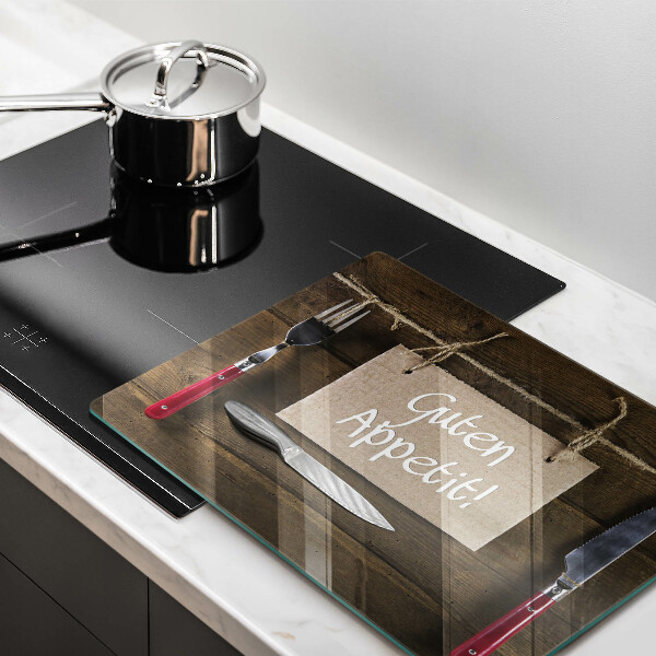 Chopping board glass GUTEN APETIT inscription boards