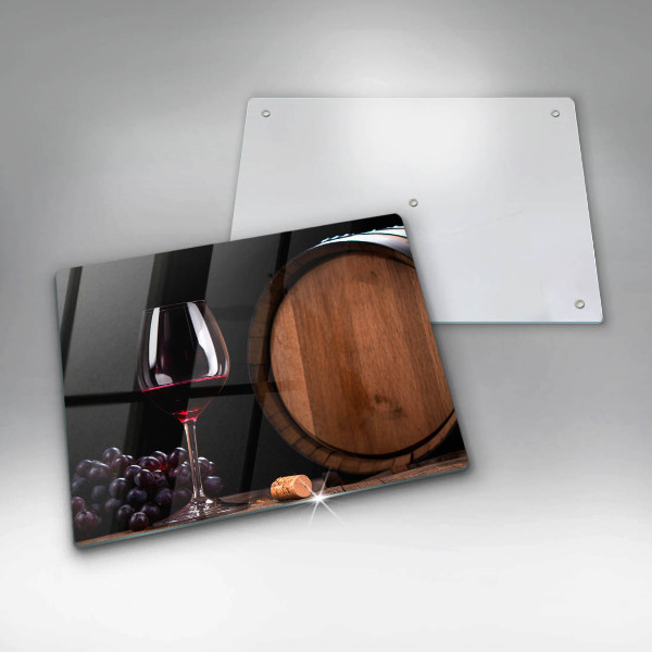 Chopping board A barrel of wine glass