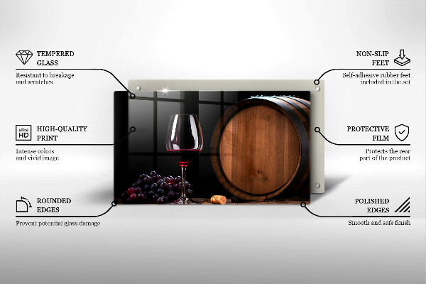 Chopping board A barrel of wine glass