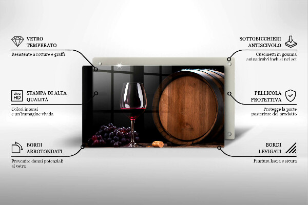 Chopping board A barrel of wine glass