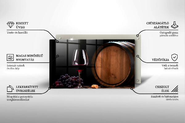 Chopping board A barrel of wine glass