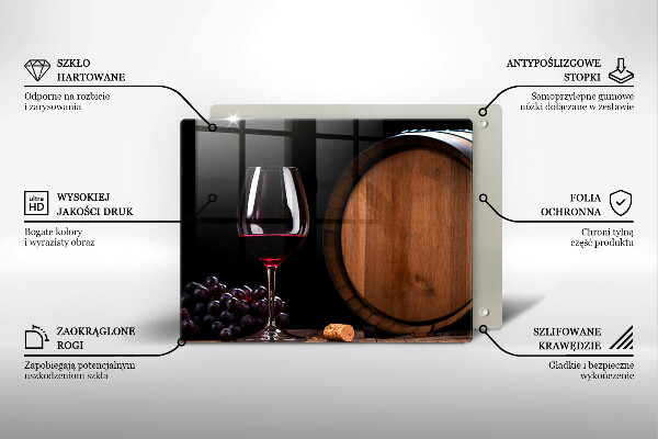 Chopping board A barrel of wine glass