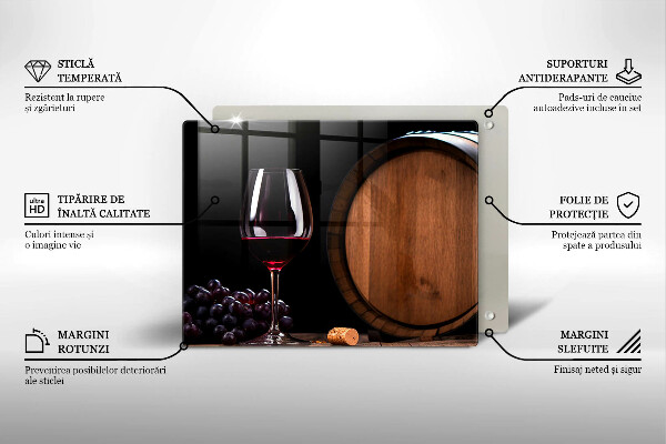 Chopping board A barrel of wine glass