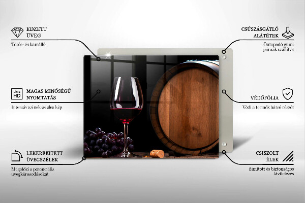 Chopping board A barrel of wine glass