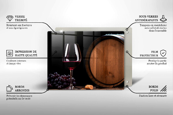 Chopping board A barrel of wine glass