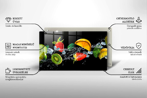 Chopping board Fruits in water