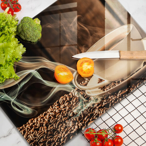Chopping board Cup and coffee beans