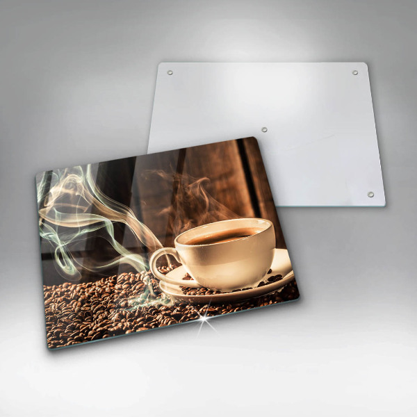 Chopping board Cup and coffee beans