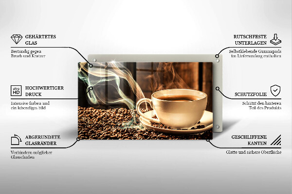 Chopping board Cup and coffee beans
