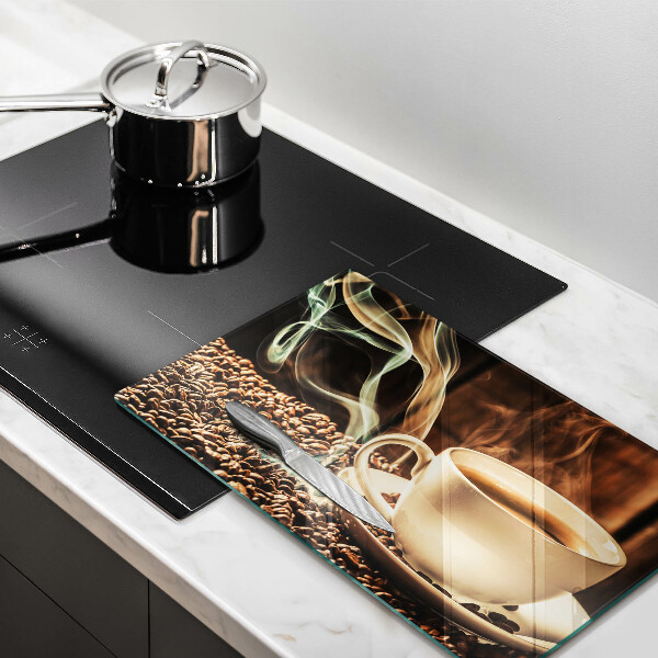 Chopping board Cup and coffee beans