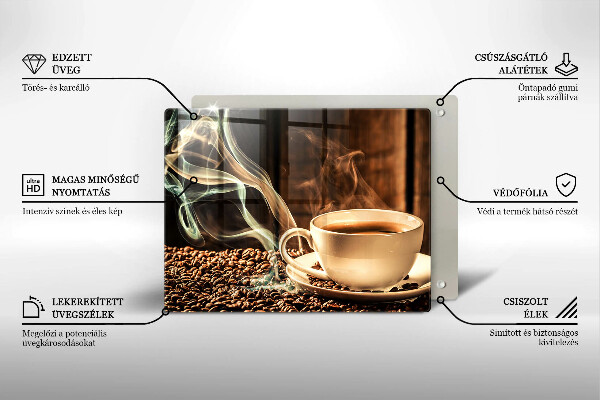 Chopping board Cup and coffee beans