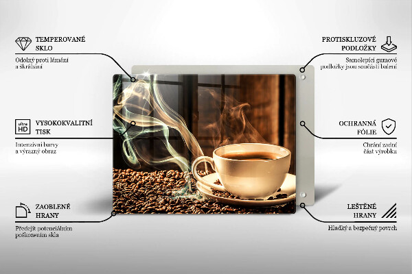 Chopping board Cup and coffee beans