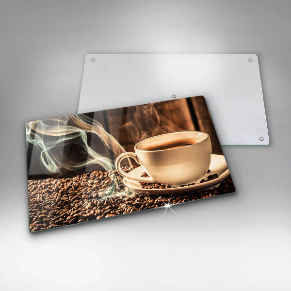 Chopping board Cup and coffee beans
