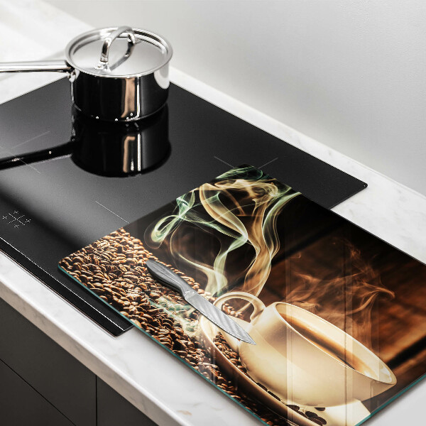 Chopping board Cup and coffee beans