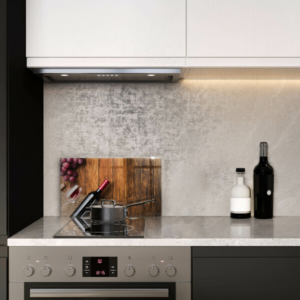 Chopping board A bottle of red wine