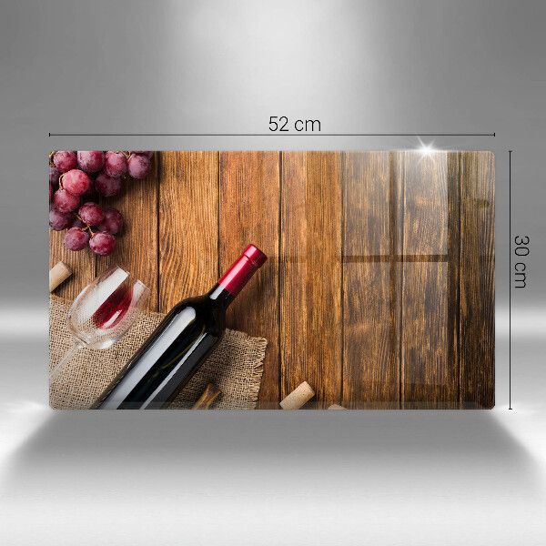 Chopping board A bottle of red wine