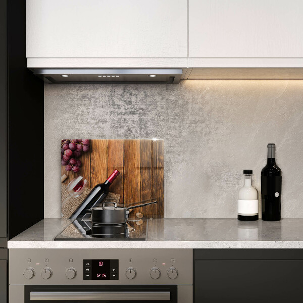 Chopping board A bottle of red wine