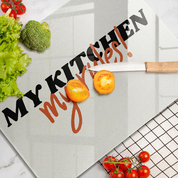 Chopping board The inscription My Kitchen My Rules