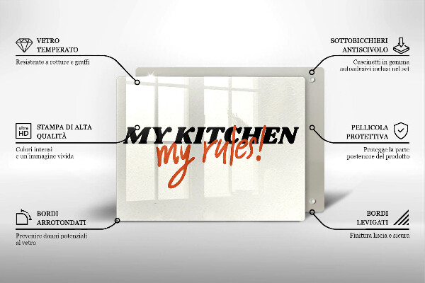 Chopping board The inscription My Kitchen My Rules