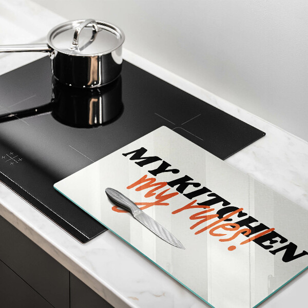 Chopping board The inscription My Kitchen My Rules