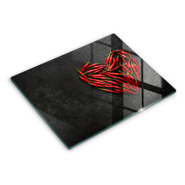 Chopping board Chili peppers heart