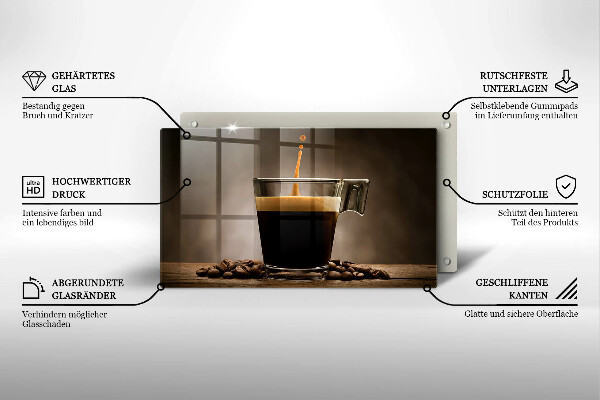 Chopping board Glass and coffee beans