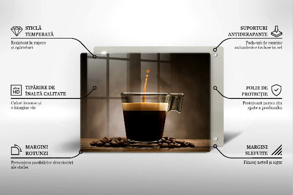 Chopping board Glass and coffee beans