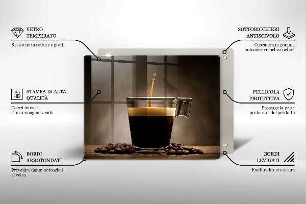 Chopping board Glass and coffee beans