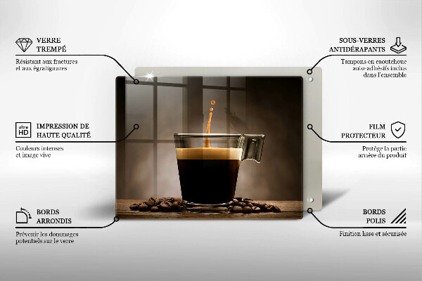 Chopping board Glass and coffee beans