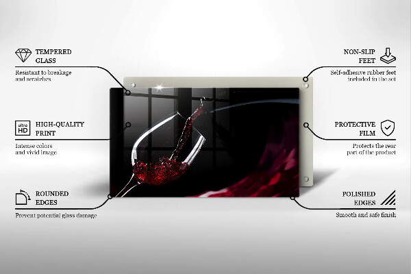 Chopping board glass Red wine glass