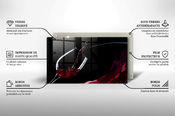 Chopping board glass Red wine glass