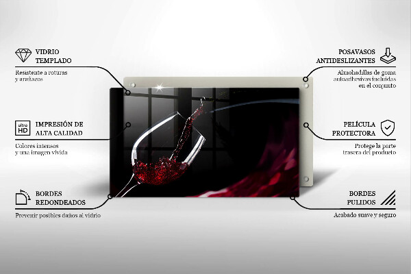 Chopping board glass Red wine glass