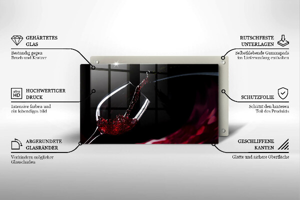 Chopping board glass Red wine glass