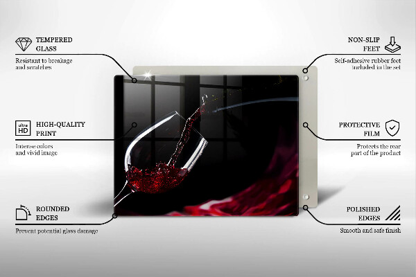 Chopping board glass Red wine glass