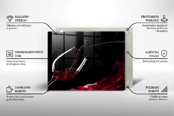 Chopping board glass Red wine glass