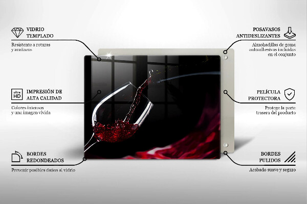 Chopping board glass Red wine glass