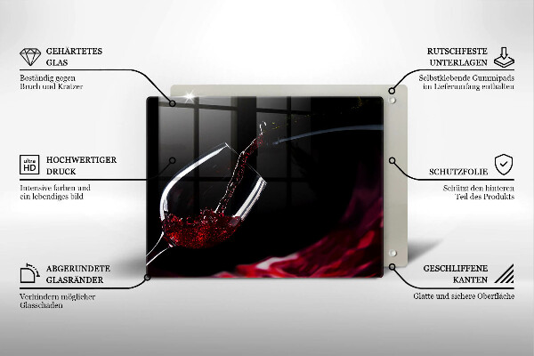 Chopping board glass Red wine glass