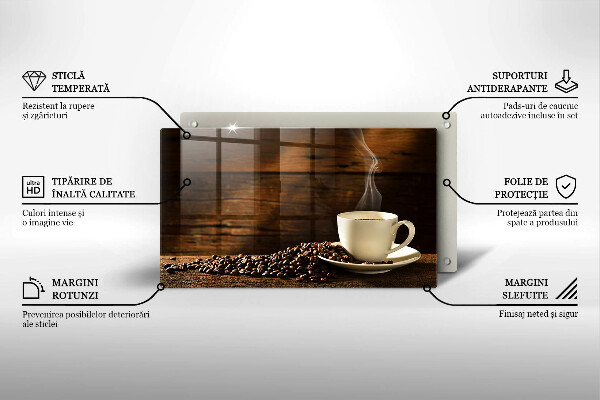 Chopping board glass Coffee cup wood