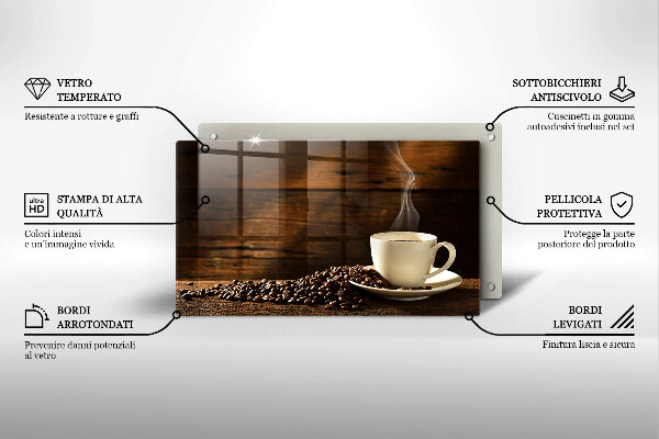 Chopping board glass Coffee cup wood