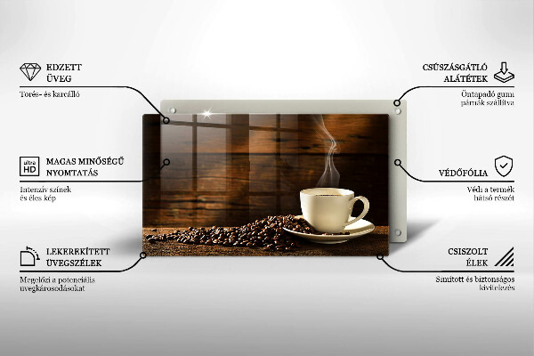 Chopping board glass Coffee cup wood